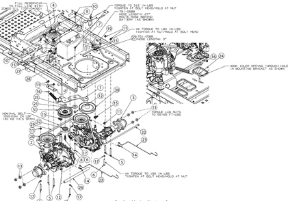 Drive Diagram and Parts List for Z-FORCESX60KW (17AIDGJD010)(2017) Cub Cadet Lawn Tractor